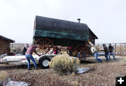 Off the trailer. Photo by Dawn Ballou, Pinedale Online.