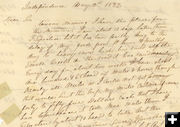 1832 William Sublette letter to William Ashley. Photo by Museum of the Mountain Man.