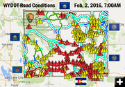 Feb. 2, 2016 road conditions. Photo by Pinedale Online.