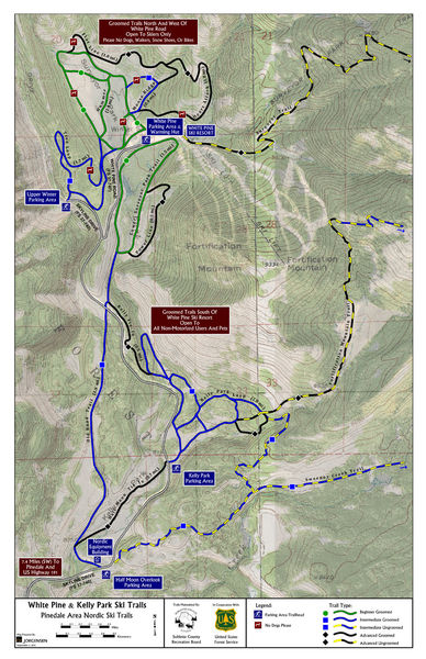 Nordic Ski Trail map . Photo by Sublette County Recreation Board.