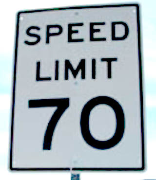 70 mph speed limit. Photo by .