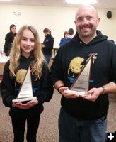 With trophys. Photo by Dahlia Griffin.