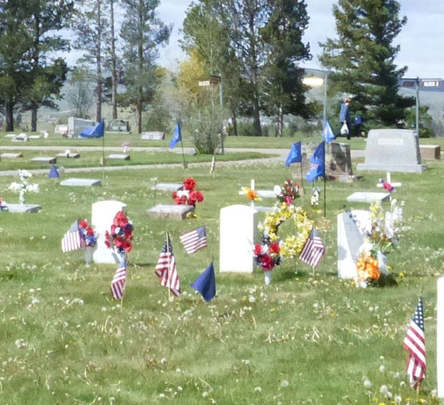 Decorated graves. Photo by Dawn Ballou, Pinedale Online.