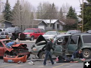 Crash aftermath. Photo by Bob Rule, KPIN 101.1FM Radio.