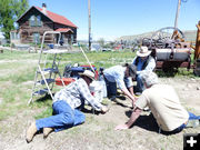 Starting to open it up. Photo by Dawn Ballou, Pinedale Online.