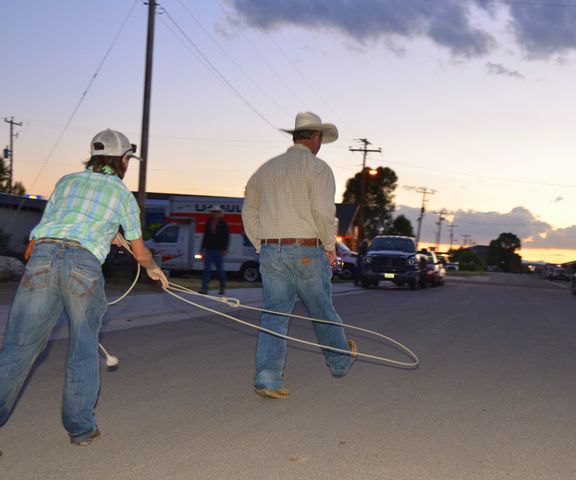 Roping Practice at Sunset. Photo by Terry Allen.