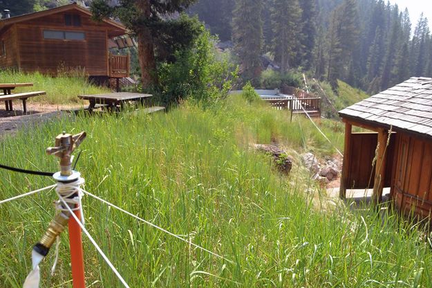 Sprinklers. Photo by Cliff Creek Fire.