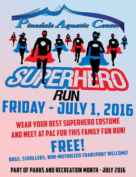 Superhero Fun Run. Photo by Pinedale Aquatic Center.