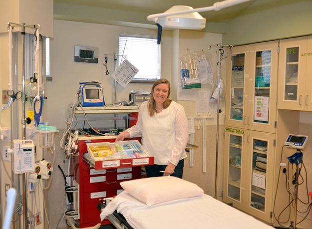 Dr. Albritton in the Clinic ER. Photo by Terry Allen.