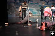 Stretching prior to performance. Photo by Arnold Brokling.