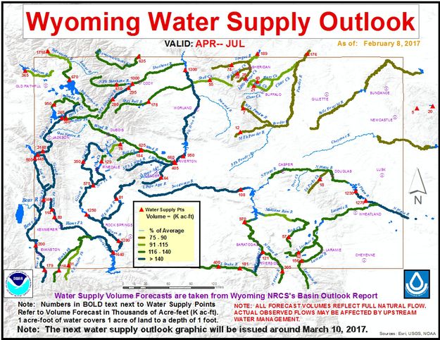 February 2017 water outlook. Photo by Jim Fahey, Wyoming NOAA hydrologist.
