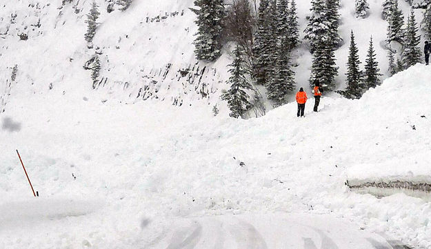 Glory Bowl avalanche close up. Photo by WYDOT.