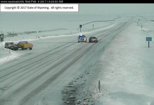 US 189--191 Closed north of Marbleton. Photo by WYDOT.