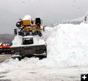 Avalanche removal work. Photo by WYDOT.