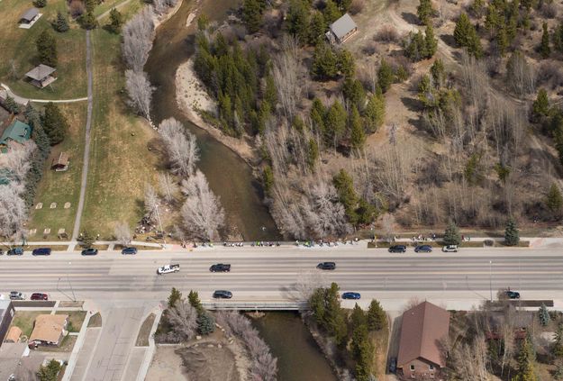 Science March from the air. Photo by Rita Donham, Wyoming Aero Photo.