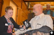 Councilman Jim Brost Gets his Blood Pressure Checked. Photo by Terry Allen.