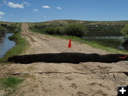 Elkhorn Crossing road washout. Photo by Kathy Raper.