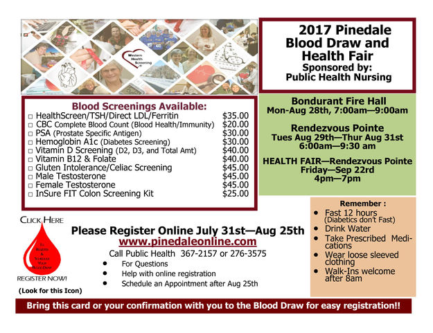 2017 Blood Draw Post Card. Photo by Sublette County Public Health.