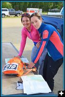 Erika and Katie Planning to Win. Photo by Terry Allen.