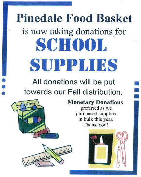 School Supply Fund Drive. Photo by Pinedale Food Basket.