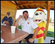 Fire Chief Shad and Sparky. Photo by Terry Allen.