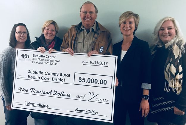 $5000 donqtion. Photo by Sublette County Rural Health Care District.