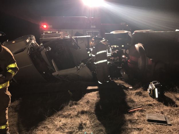 Rollover accident. Photo by Sublette County Unified Fire.