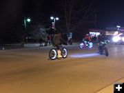 Lighted bikes. Photo by Katherine Peterson.