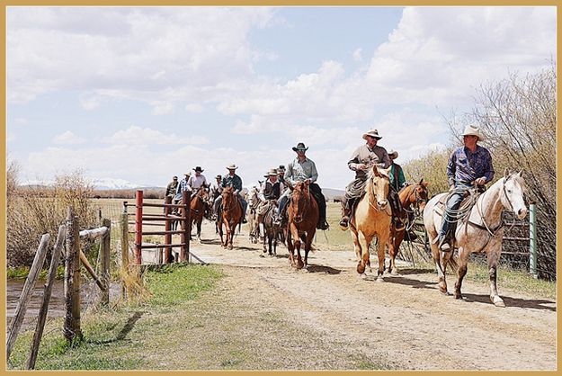 Branding Crew Coming In at a Centennial Ranch. Photo by Terry Allen.