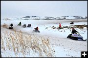 Slugging it Out in a Big Turn. Photo by Terry Allen.