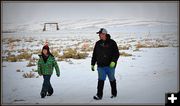 Otis and Frosty do a Track Walk. Photo by Terry Allen.