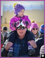 Ellie and her Dad. Photo by Terry Allen.