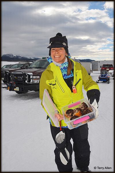 Debbee of SAR with the Treats. Photo by Terry Allen.