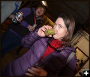 Kate Dahl Inhales Pungent Hops Aroma. Photo by Terry Allen.