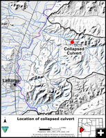 Map of collapsed culvert. Photo by Bureau of Land Management.