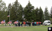 Crowd gathers. Photo by Dawn Ballou, Pinedale Online.