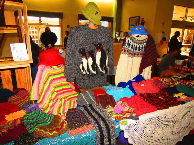 Hand-made sweaters. Photo by Dawm Ballou, Pinedale Online.