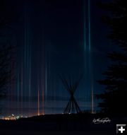 Tipi light pillars. Photo by Kaylynne Sims.