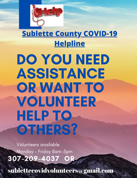 COVID Helpline. Photo by Sublette County Sheriff's Office.