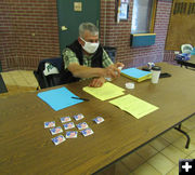 Keeping things sanitary. Photo by Dawn Ballou, Pinedale Online.