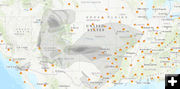 June 12 2020 Smoke map. Photo by Bridger-Teton National Forest.