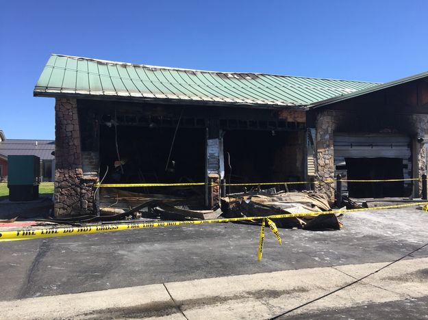 Fire damage. Photo by Bob Rule, KPIN 101.1 FM Radio.