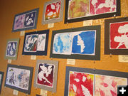 Monoprints. Photo by Dawn Ballou, Pinedale Online.