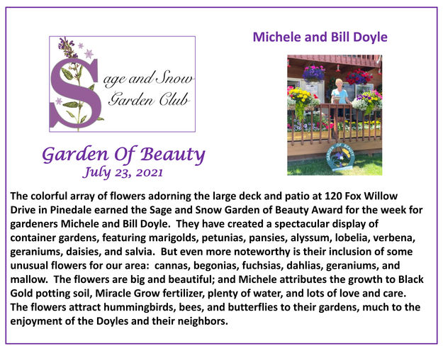 Michele and Bill Doyle. Photo by Sage & Snow Garden Club.