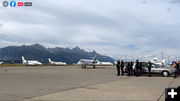 Plane arrives. Photo by Jackson Hole News & Guide.