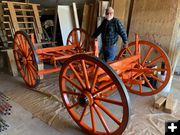 Newly painted running gear. Photo by Dawn Ballou, Pinedale Online.