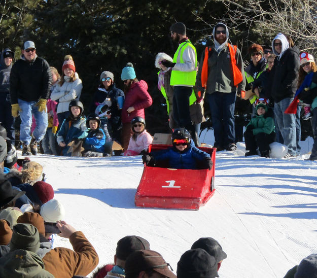 Red sled 1. Photo by Dawn Ballou, Pinedale Online.