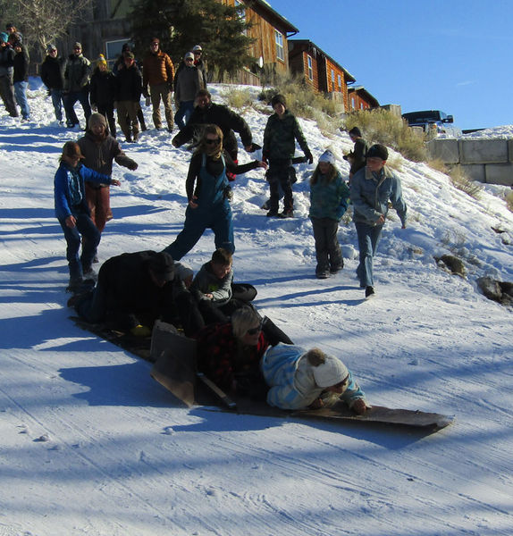 Getting back on the remains. Photo by Dawn Ballou, Pinedale Online.