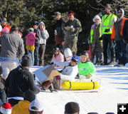 3rd run-not much left of the craft. Photo by Dawn Ballou, Pinedale Online.