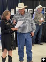 Ann Noble gives some history. Photo by Sublette County Centennial.